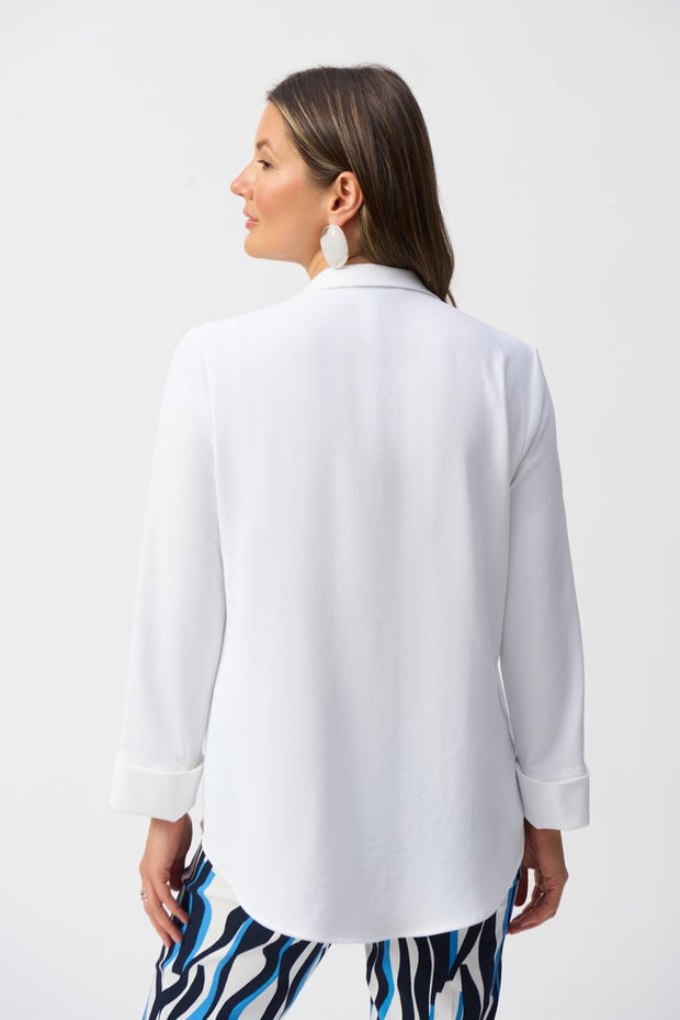 Gauze Straight Top With Button Detail