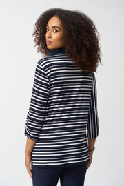 Silky Knit Stripe Print Boxy Tunic