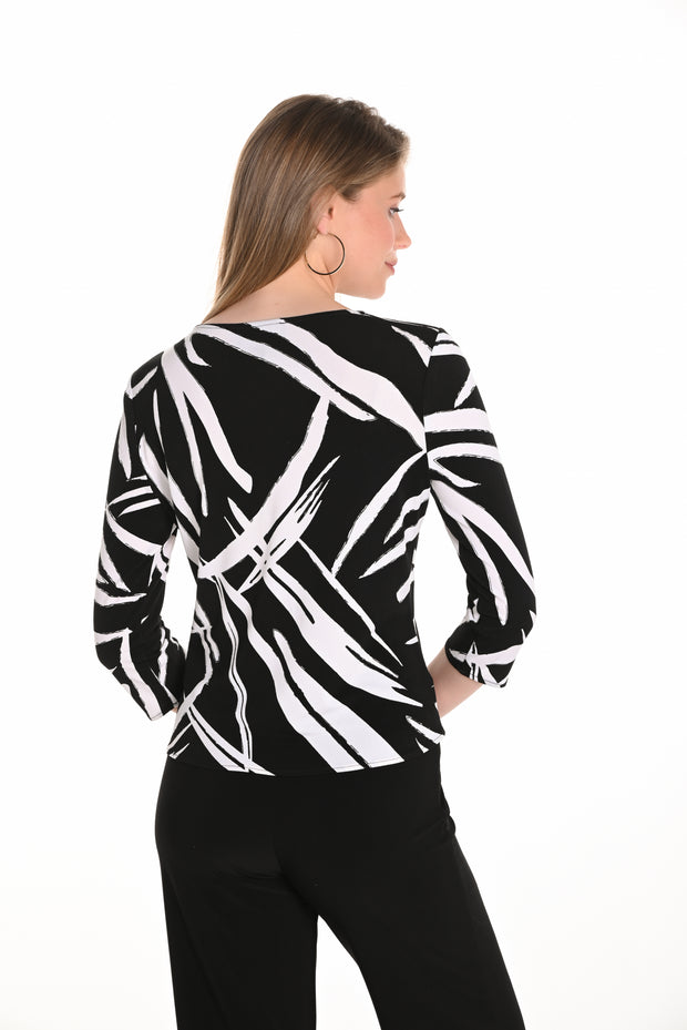 3/4 Sleeve Front Tie Top