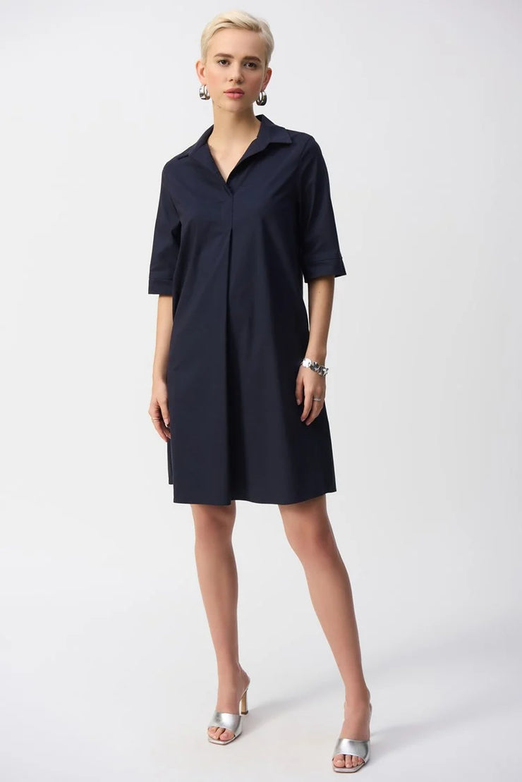 Stretch Poplin Trapeze Dress