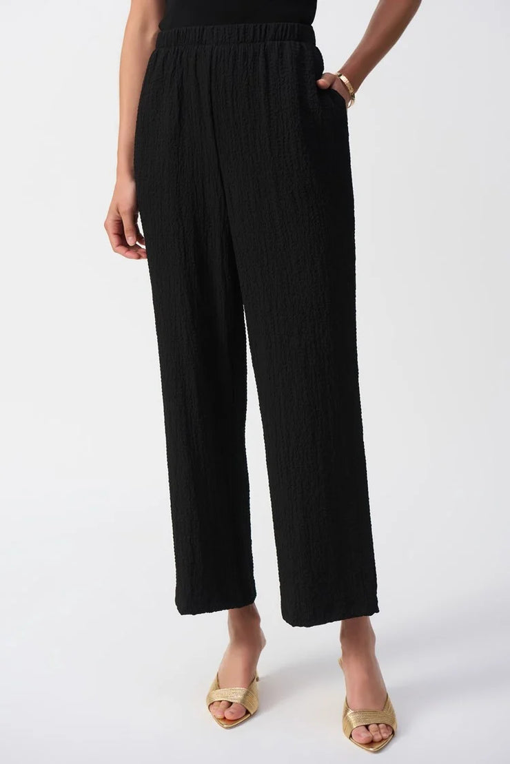 Seersucker Wide Leg Pull-On Pants