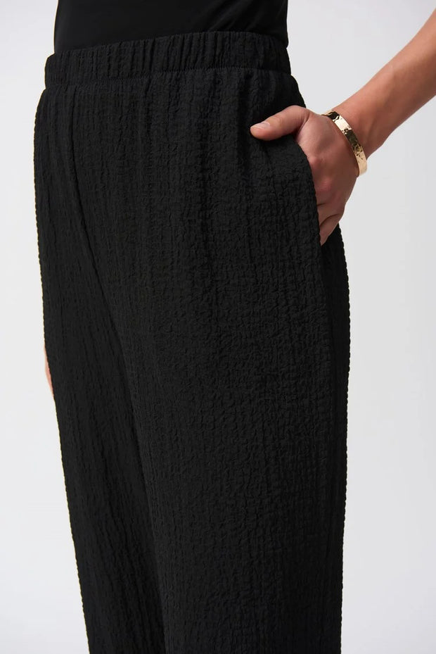 Seersucker Wide Leg Pull-On Pants