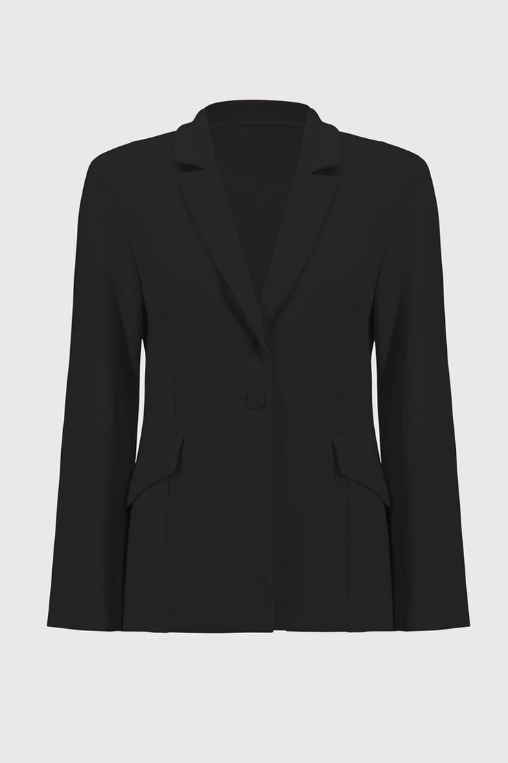 Silky Knit Straight Blazer