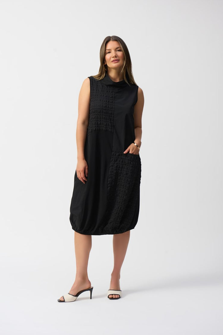 Bubble Jacquard Sleeveless Cocoon Dress