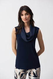 Silky Knit and Satin Sleeveless Top