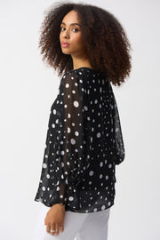 Chiffon Dot Print Boxy Top