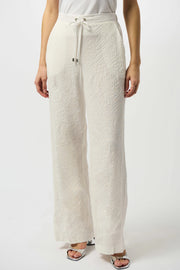 Seersucker Wide Leg Pull-On Pants