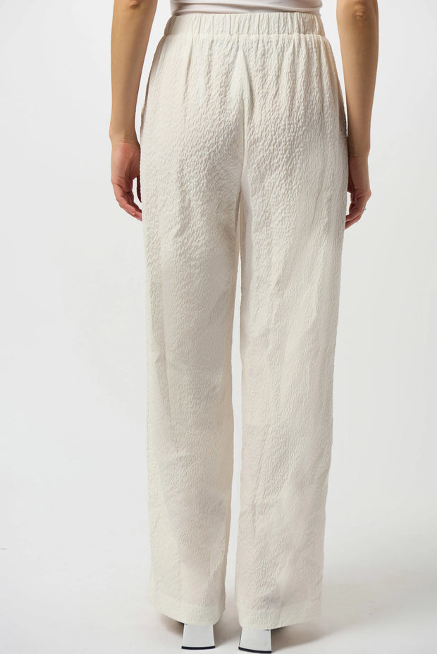 Seersucker Wide Leg Pull-On Pants