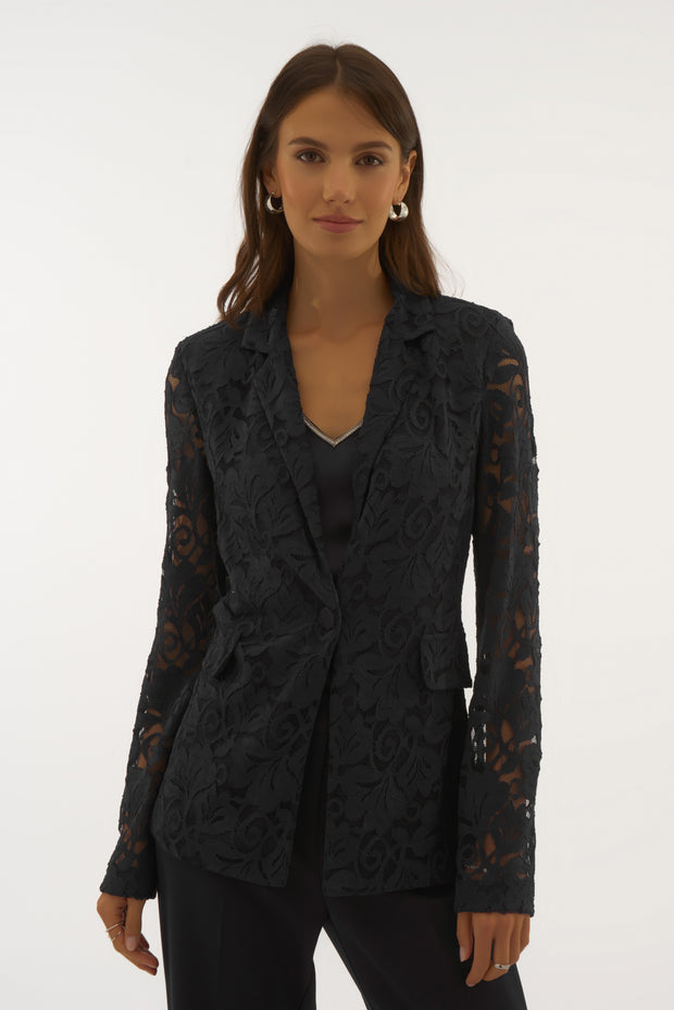 Stretch Lace Fitted Blazer