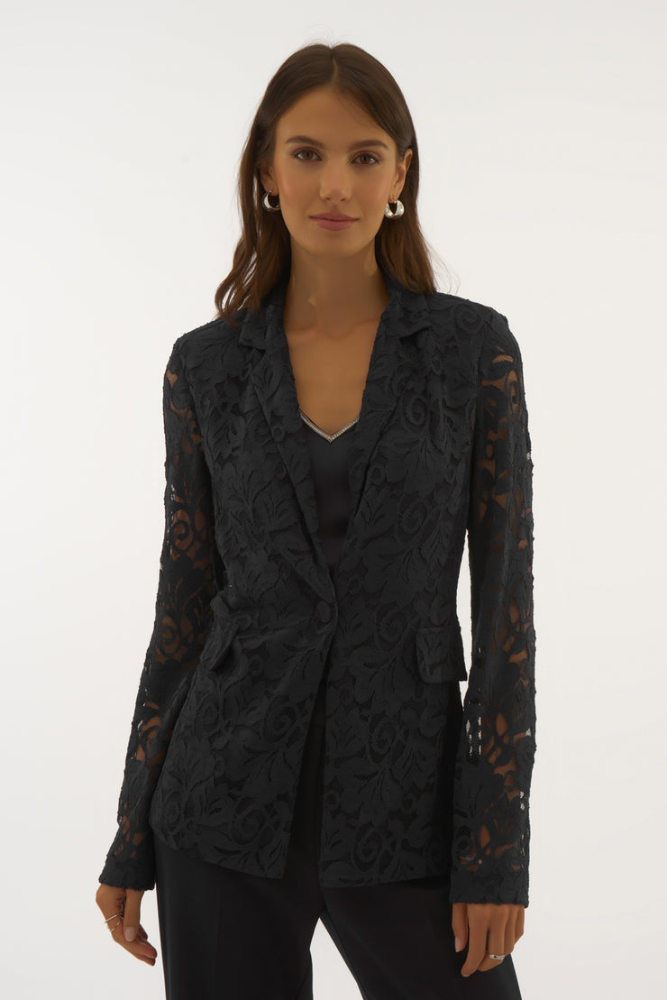 Stretch Lace Fitted Blazer