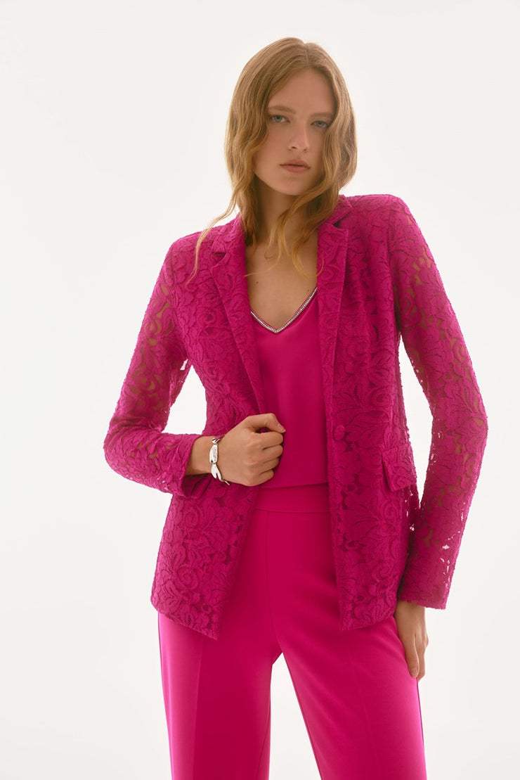 Stretch Lace Fitted Blazer