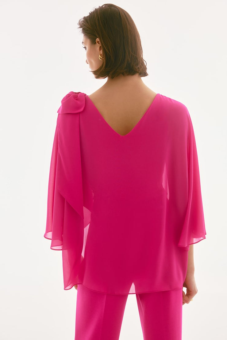 Signature | Chiffon and Silky Knit Poncho Top