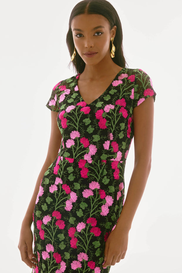 Signature |  Floral Embroidered Midi Dress