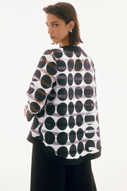 Signature | Shadow Stripe Dot Print Swing Jacket