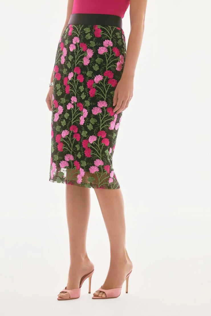 Signature | Novelty Floral Embroidered Pencil Skirt