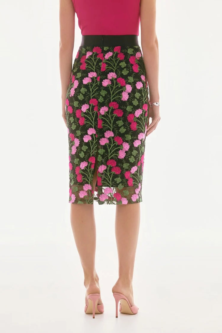 Signature | Novelty Floral Embroidered Pencil Skirt