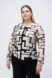 Mesh & Leatherette Fitted Jacket