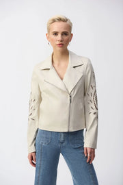 Foiled Faux-Suede Moto Jacket