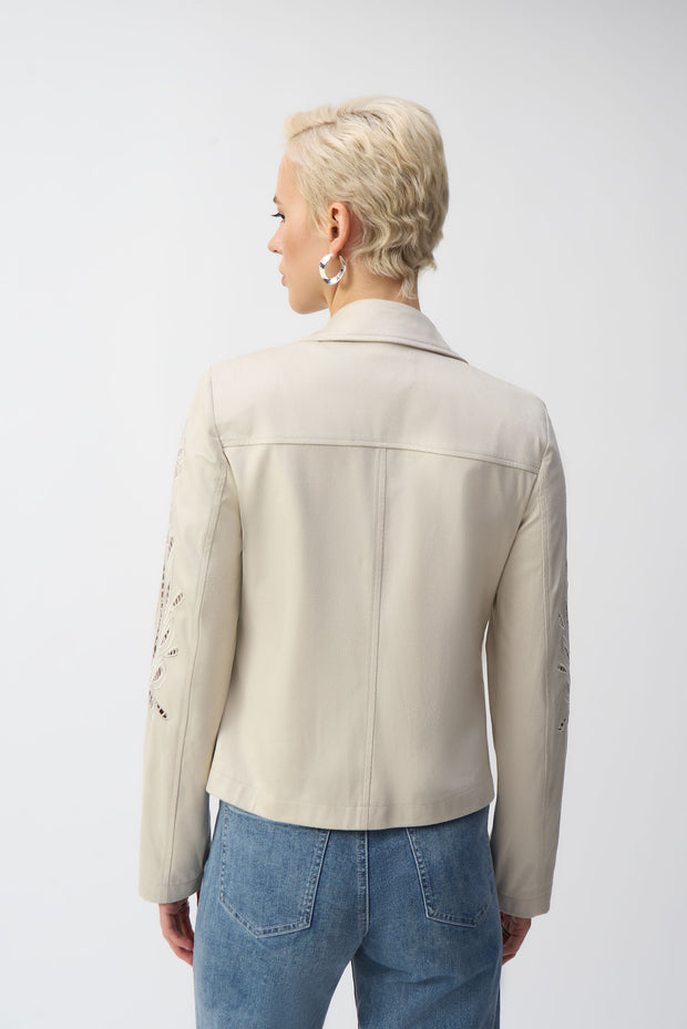 Foiled Faux-Suede Moto Jacket