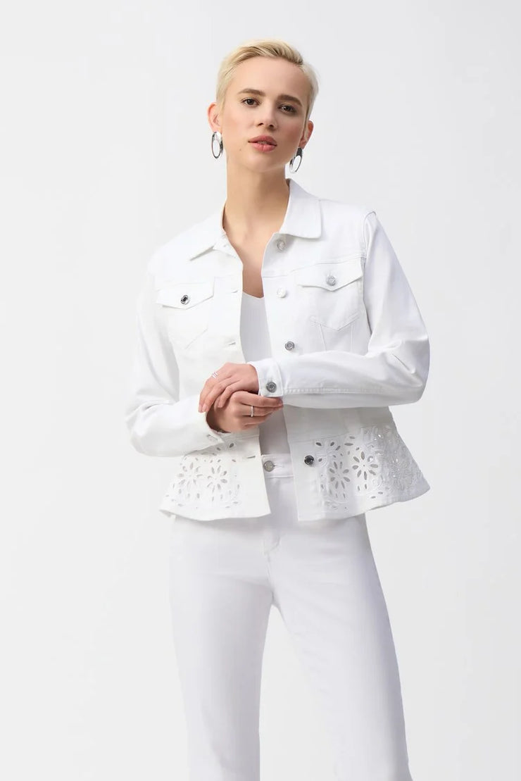 Stretch Denim Peplum Jacket