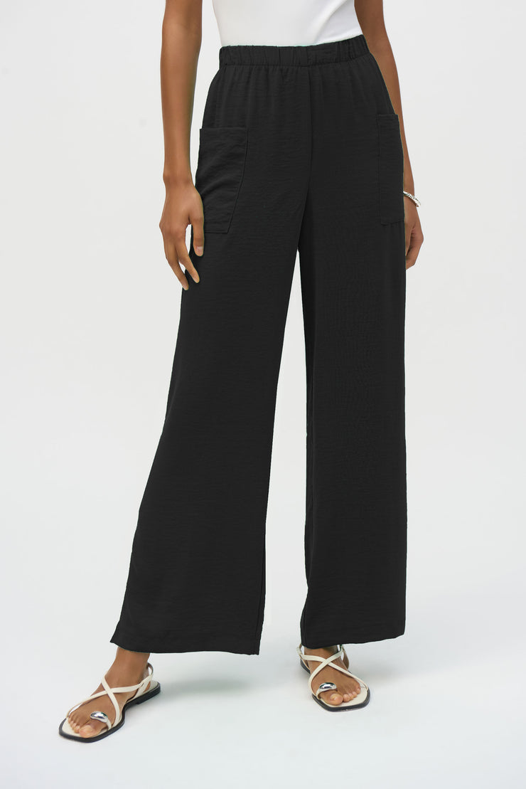 Gauze Wide-Leg Pull-On Pants