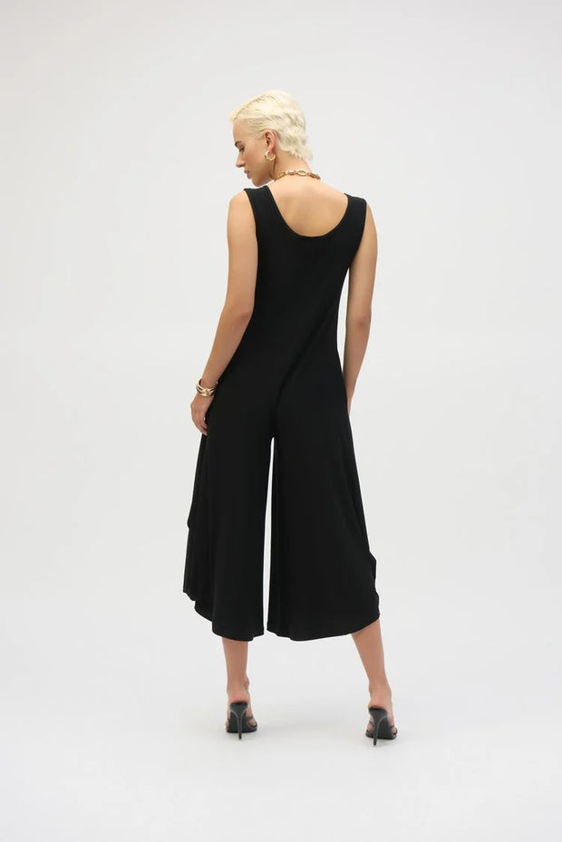 Silky Knit Wide-Leg Sleeveless Jumpsuit