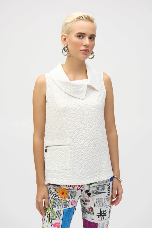 Seersucker Sleeveless Straight Top