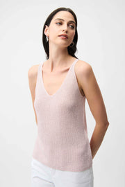 Metallic Knitted Camisole with Rhinestones