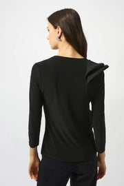Silky Knit Fitted Ruffled Top