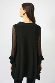 Silky Knit and Mesh Handkerchief Tunic