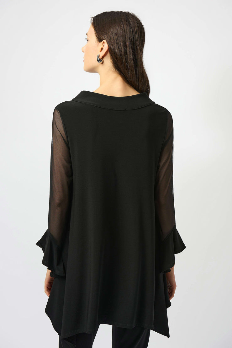 Silky Knit and Mesh Handkerchief Tunic
