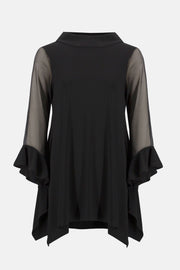 Silky Knit and Mesh Handkerchief Tunic
