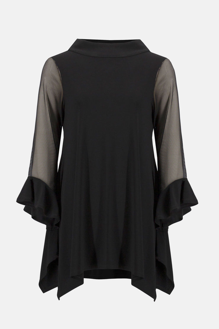 Silky Knit and Mesh Handkerchief Tunic