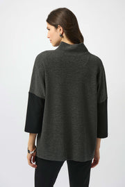 Textured Knit Color Block Boxy Top