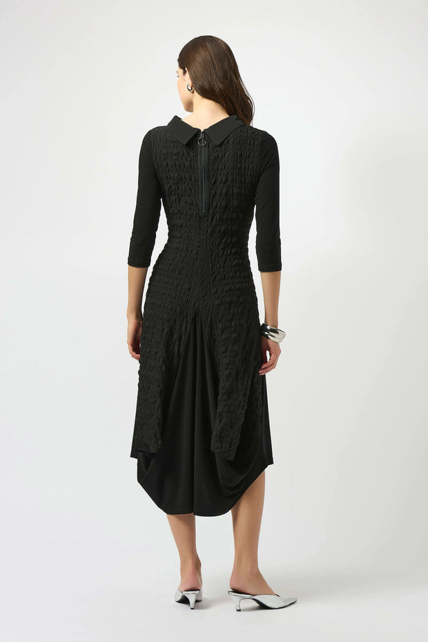 Bubble Jacquard & Silky Knit Cocoon Dress
