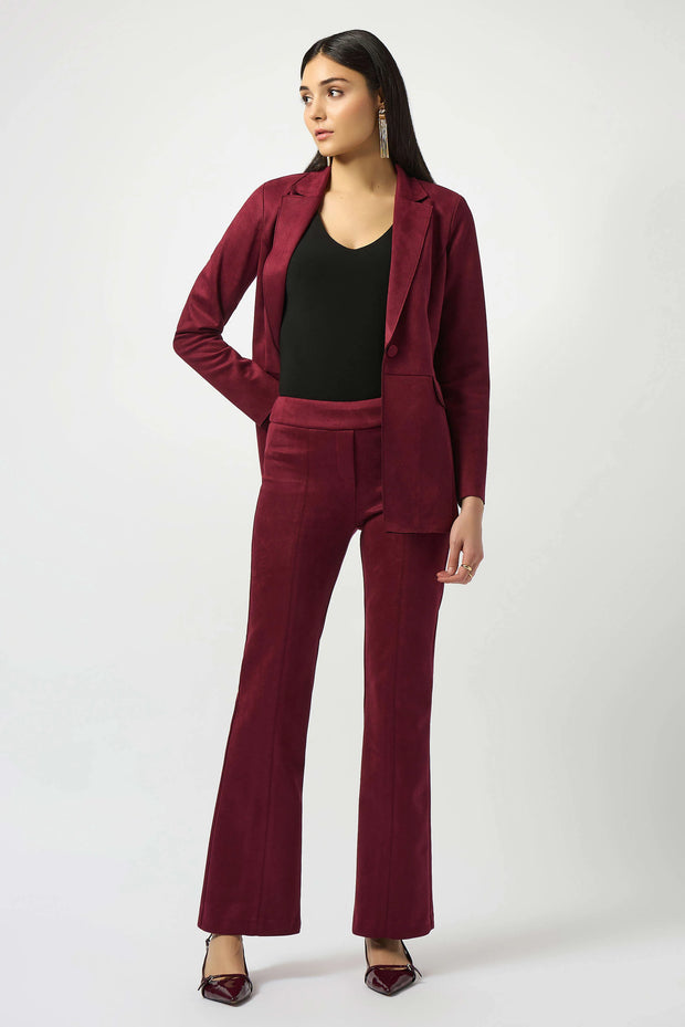 Scuba Suede Flared Pull-On Pants
