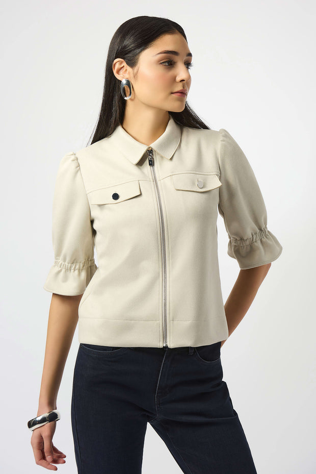 Scuba Suede Cropped Jacket
