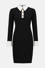 Scuba Crepe Colour-Block Shift Dress