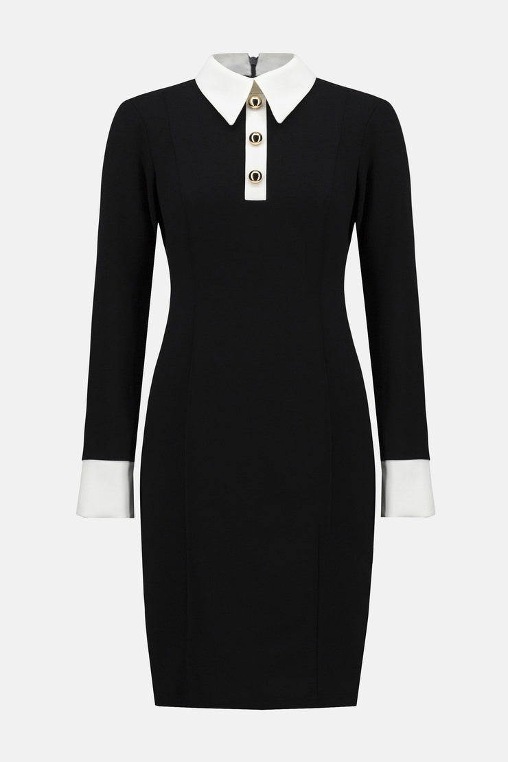 Scuba Crepe Colour-Block Shift Dress