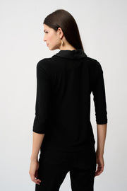 Silky Knit & Satin Burnout Fitted Top