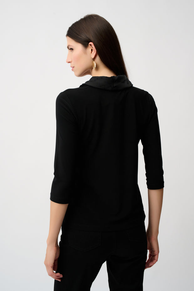 Silky Knit & Satin Burnout Fitted Top
