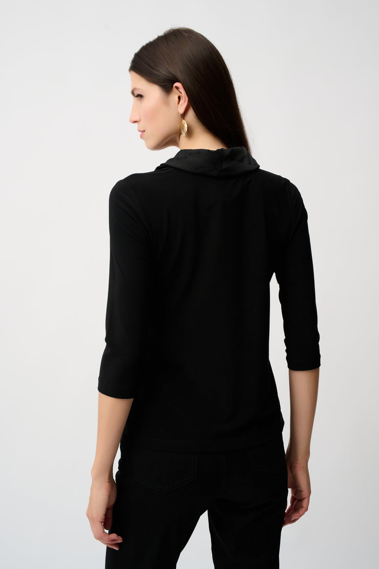 Silky Knit & Satin Burnout Fitted Top