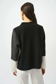 Jacquard Knit Colour-Block Boxy Top