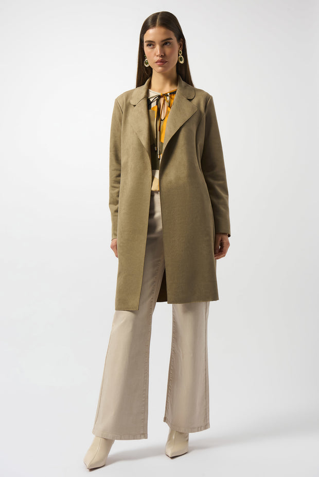 Scuba Suede Straight Coat