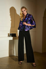 Signature | Novelty Abstract Print Swing Jacket