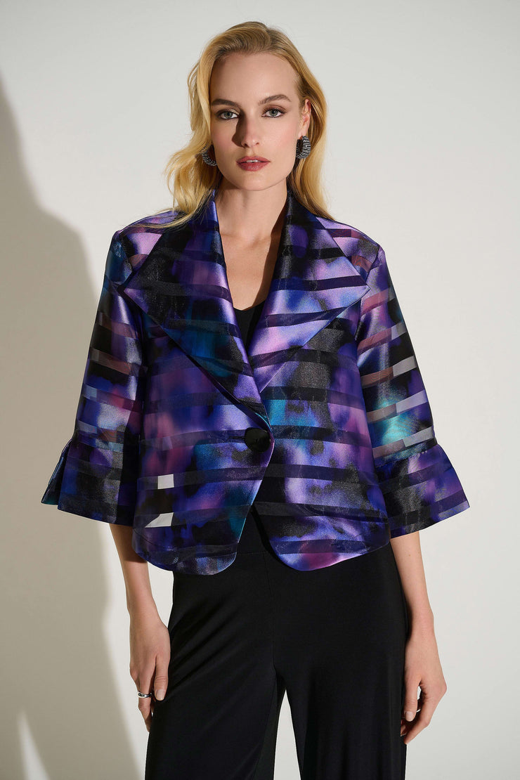 Signature | Novelty Abstract Print Swing Jacket