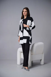 Jacquard Sweater Knit Colour-Block Cover-Up