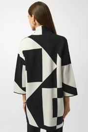 Jacquard Sweater Knit Colour-Block Cover-Up