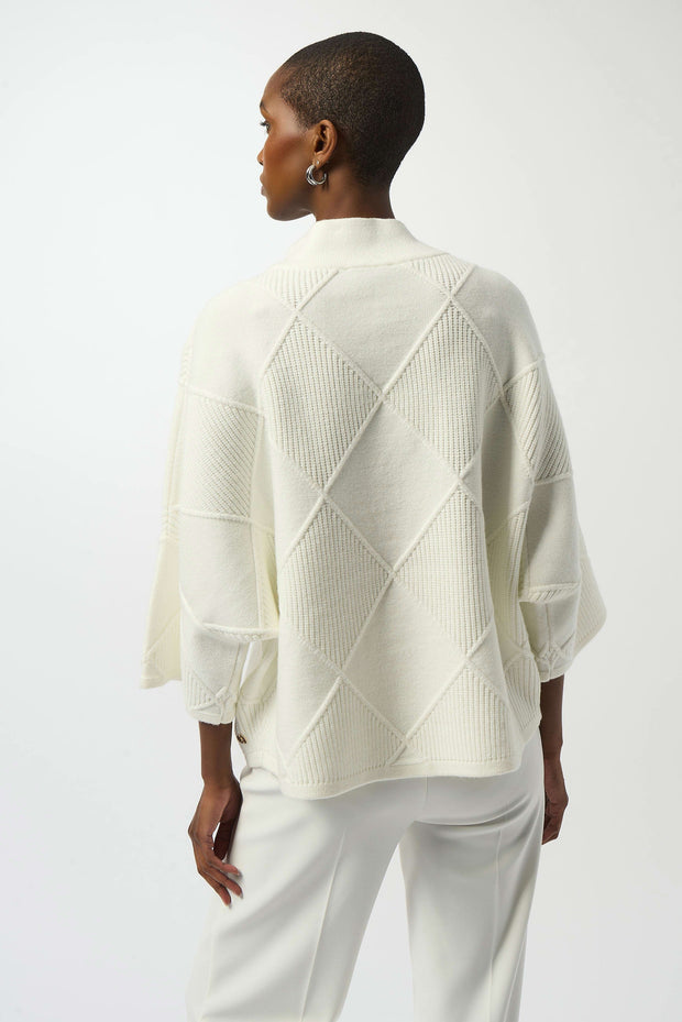 Textured Sweater Knit Mock Neck Pullover