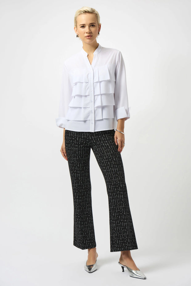 Stretch Poplin Ruffled Blouse